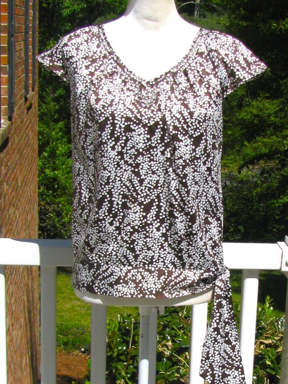 Banana Republic Side Tie Brown Top Shirt XS blouse pullover luxury style